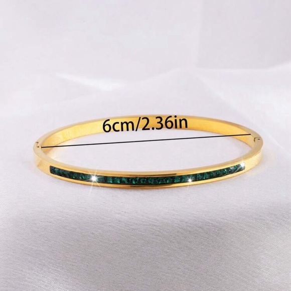 Women Stylish Design Stainless Steel Single Row Drill Bracelet - Picture 5 of 7